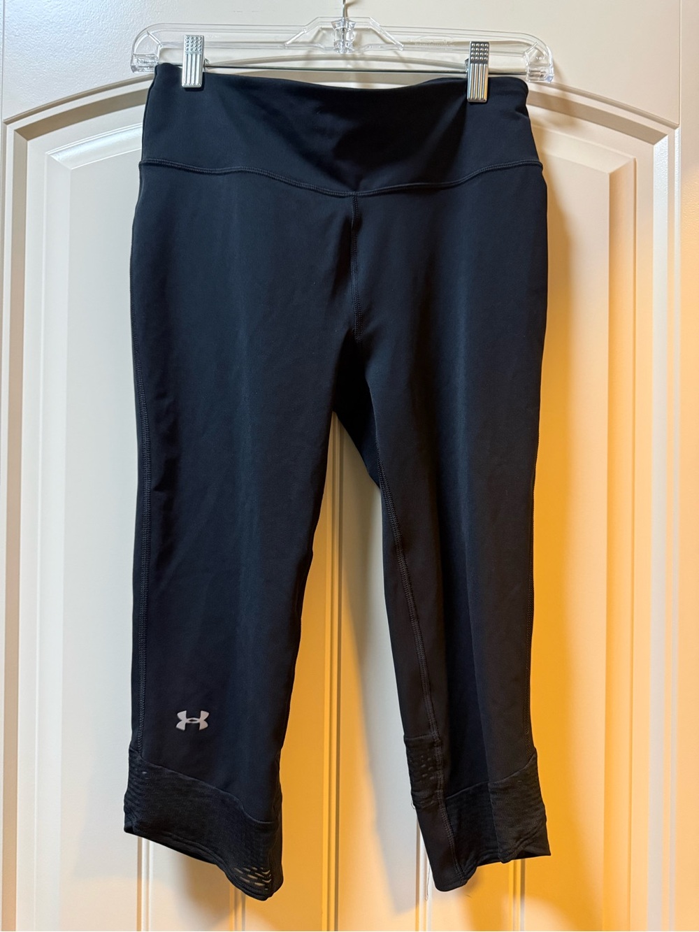 Under Armour Black Capri Leggings with Mesh Trim